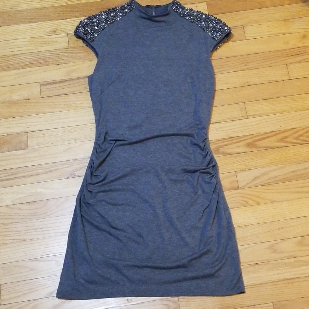 Beaded gray dress